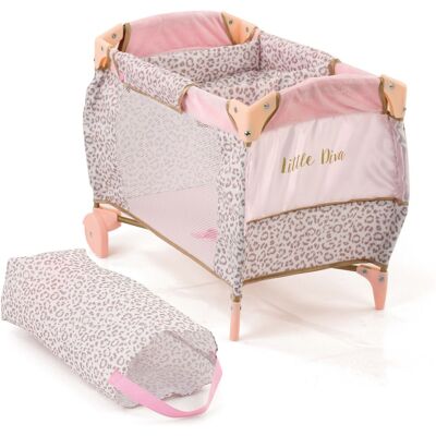 Basic Little diva opvouwbare poppenbedje 41x28x12 cm roze/goud Basic Little diva opvouwbare poppenbedje 41x28x12 cm roze/goud