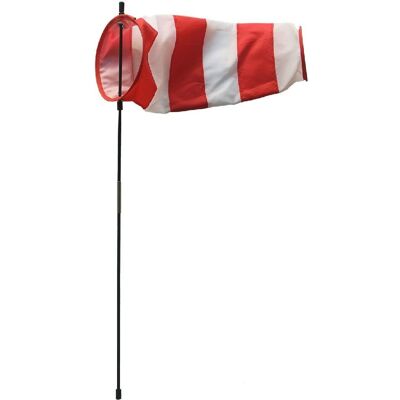 Rhombus windsok 13x35 cm rood/wit Rhombus windsok 13x35 cm rood/wit