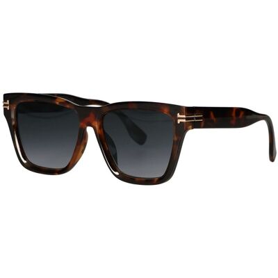 Spectrum zonnebril vierkant tortoise smoke glas dames Spectrum zonnebril vierkant tortoise smoke glas dames