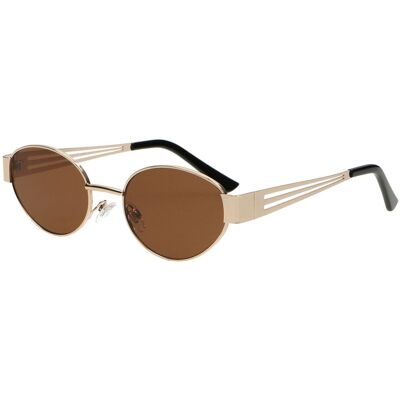 Spectrum zonnebril retro oval metaal bruin glas Spectrum zonnebril retro oval metaal bruin glas