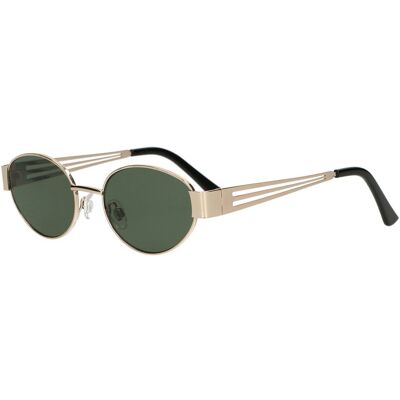 Spectrum zonnebril retro oval metaal groen glas Spectrum zonnebril retro oval metaal groen glas