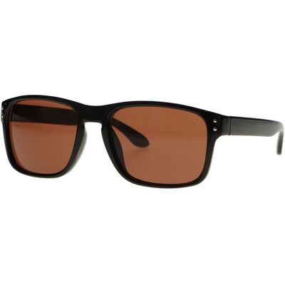 Spectrum zonnebril zwart rechthoek bruin glas unisex Spectrum zonnebril zwart rechthoek bruin glas unisex