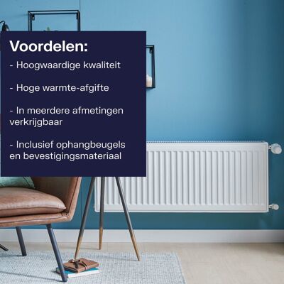 Plieger compact paneelradiator type 22 - wit - 40 x 80 cm Plieger compact paneelradiator type 22 - wit - 40 x 80 cm