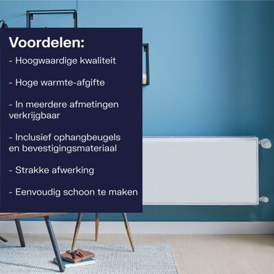 Plieger compact paneelradiator type 22 vlak - wit - 60 x 60 cm Plieger compact paneelradiator type 22 vlak - wit - 60 x 60 cm