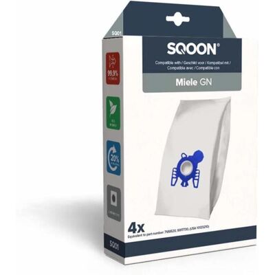 Overige Merken Sqoon stofzuigerzakken voor miele gn 4 stuks Overige Merken Sqoon stofzuigerzakken voor miele gn 4 stuks