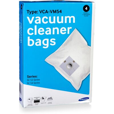 Samsung vca-vp54 stofzakken 4 stuks voor vcc54, vcc5480, sc5480, sc5450 Samsung vca-vp54 stofzakken 4 stuks voor vcc54, vcc5480, sc5480, sc5450