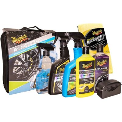 Meguiars Deluxe Autoverzorgingsset - Wax, Reiniger, Microvezeldoek, Bandengel, Glasreiniger Meguiars Deluxe Autoverzorgingsset - Wax, Reiniger, Microvezeldoek, Bandengel, Glasreiniger
