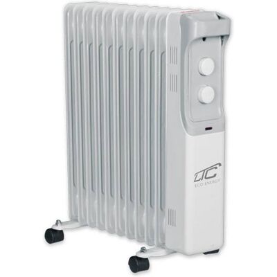 LTC Olieverwarmer - 2500W, 11 Ribben, Grijs - Verwarmingsapparaat LTC Olieverwarmer - 2500W, 11 Ribben, Grijs - Verwarmingsapparaat