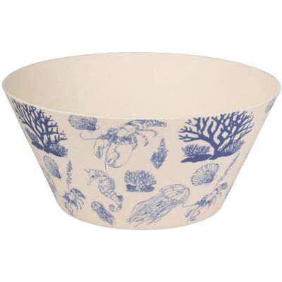 Alpina slakom kunststof - saladeschaal 25cm - serveerschaal - marine print - lichtgewicht Alpina slakom kunststof - saladeschaal 25cm - serveerschaal - marine print - lichtgewicht