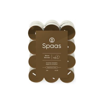 SPAAS - Warm Wonder - 4.5u - 24 stuks geurkaarsjes SPAAS - Warm Wonder - 4.5u - 24 stuks geurkaarsjes