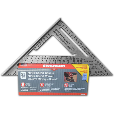 Enzo Swanson 25 cm metrische speed square w/bl - eu202 Enzo Swanson 25 cm metrische speed square w/bl - eu202