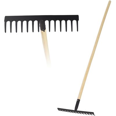 Pro Garden hark met houten steel 142 cm zwart/hout Pro Garden hark met houten steel 142 cm zwart/hout