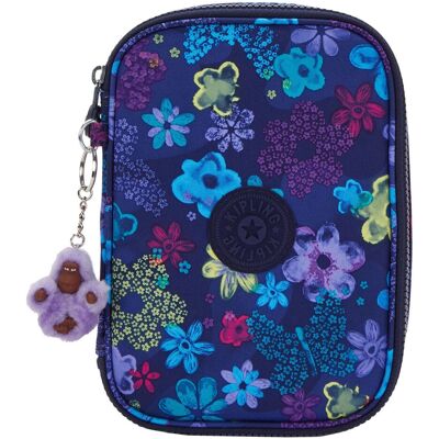 Kipling 100 pens etui - dark flower stamp Multi kleuren Kipling 100 pens etui - dark flower stamp Multi kleuren