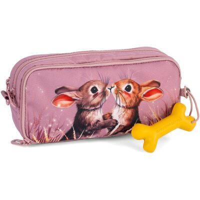 Stones And Bones rowan 2.0 - etui - pennenzak voor kinderen - 3 vakken - twilight bunnies - lila Stones And Bones rowan 2.0 - etui - pennenzak voor kinderen - 3 vakken - twilight bunnies - lila