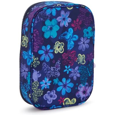 Kipling 100 pens etui dark flower stamp Multi kleuren Kipling 100 pens etui dark flower stamp Multi kleuren
