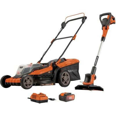 PowerPlus Accu Grasmaaier & Trimmer Set - 40V 42cm +2 Batterijen PowerPlus Accu Grasmaaier & Trimmer Set - 40V 42cm +2 Batterijen