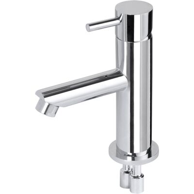 Differnz wastafelkraan recht – mengkraan – koud en warm – toiletkraan – chroom Differnz wastafelkraan recht – mengkraan – koud en warm – toiletkraan – chroom