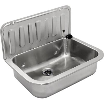 Differnz Uitstortgootsteen 50x35cm met afvoerstop rvs Differnz Uitstortgootsteen 50x35cm met afvoerstop rvs