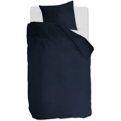 Ambiante cotton uni dekbedovertrek - effen - eenpersoons - 140x200/220 - donker blauw Ambiante cotton uni dekbedovertrek - effen - eenpersoons - 140x200/220 - donker blauw