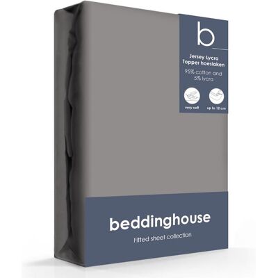 Beddinghouse - Jersey-Lycra Topper Hoeslaken Warm Grijs - Grijs - Topper Slang Beddinghouse - Jersey-Lycra Topper Hoeslaken Warm Grijs - Grijs - Topper Slang