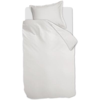 Ambiante satin uni dekbedovertrek - eenpersoons - 140x200/220 cm - wit Ambiante satin uni dekbedovertrek - eenpersoons - 140x200/220 cm - wit