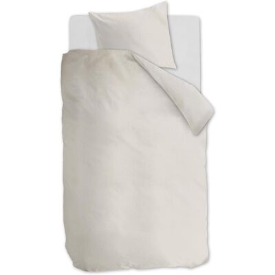 Ambiante cotton uni dekbedovertrek - effen - eenpersoons - 140x200/220 - gebroken wit Ambiante cotton uni dekbedovertrek - effen - eenpersoons - 140x200/220 - gebroken wit