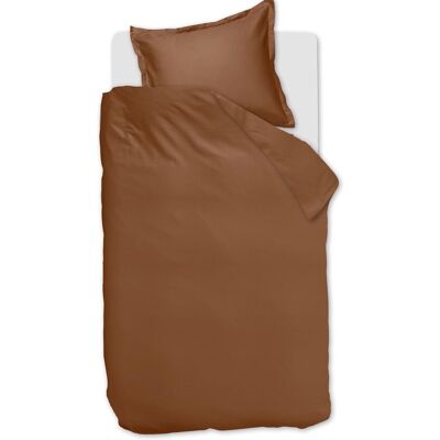 Ambiante satin uni dekbedovertrek - eenpersoons - 140x200/220 cm - bruin Ambiante satin uni dekbedovertrek - eenpersoons - 140x200/220 cm - bruin