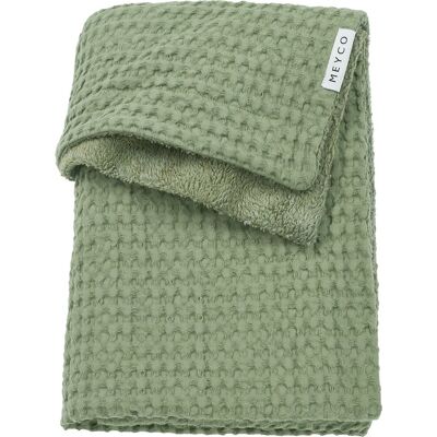 Meyco baby wafel teddy wiegdeken - olive green - 75x100cm - 2.0 tog Meyco baby wafel teddy wiegdeken - olive green - 75x100cm - 2.0 tog