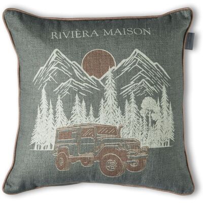 Riviera Maison Rivièra maison roadtrip cushion sierkussen - 45 x 45 cm cm - groen Riviera Maison Rivièra maison roadtrip cushion sierkussen - 45 x 45 cm cm - groen
