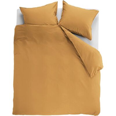 Ambiante cotton uni dekbedovertrek - effen - tweepersoons - 200x200/220 - oker Ambiante cotton uni dekbedovertrek - effen - tweepersoons - 200x200/220 - oker