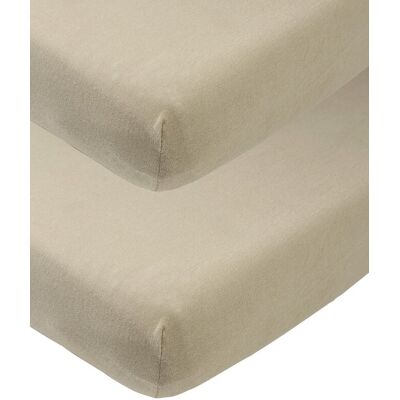 Meyco Taupe Jersey Bedlinnen - Set van 2 60x120 cm Meyco Taupe Jersey Bedlinnen - Set van 2 60x120 cm