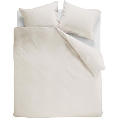 Ambiante cotton uni dekbedovertrek - effen - tweepersoons - 200x200/220 - gebroken wit Ambiante cotton uni dekbedovertrek - effen - tweepersoons - 200x200/220 - gebroken wit