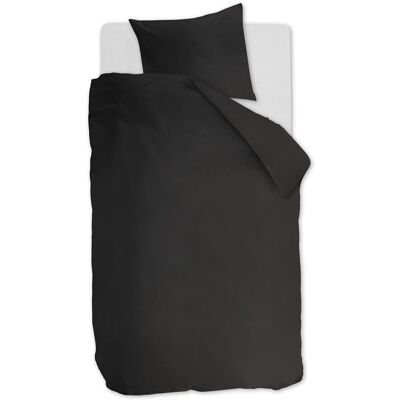 Ambiante cotton uni dekbedovertrek - effen - eenpersoons - 140x200/220 cm - antraciet Ambiante cotton uni dekbedovertrek - effen - eenpersoons - 140x200/220 cm - antraciet