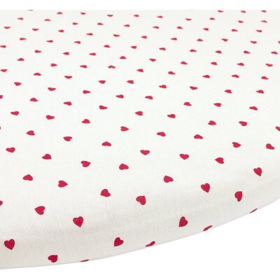 Meyco baby sweet heart hoeslaken boxmatras rond - white/red - 90/95cm Meyco baby sweet heart hoeslaken boxmatras rond - white/red - 90/95cm