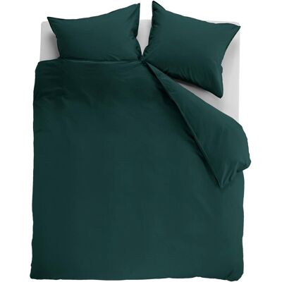 Ambiante cotton uni dekbedovertrek - effen - lits-jumeaux - 240x200/220 - donker groen Ambiante cotton uni dekbedovertrek - effen - lits-jumeaux - 240x200/220 - donker groen