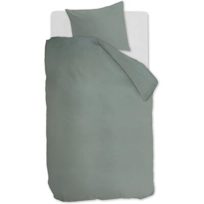 Ambiante cotton uni dekbedovertrek - effen - eenpersoons - 140x200/220 cm - groen Ambiante cotton uni dekbedovertrek - effen - eenpersoons - 140x200/220 cm - groen
