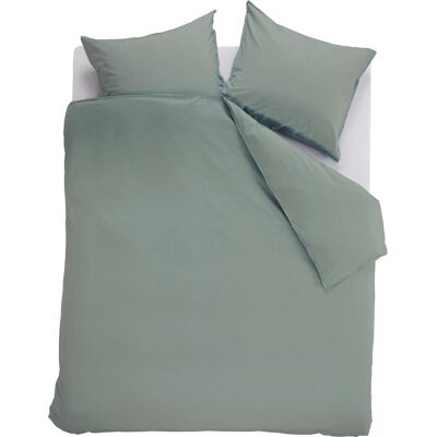 Ambiante cotton uni dekbedovertrek - effen - lits-jumeaux - 240x200/220 cm - groen Ambiante cotton uni dekbedovertrek - effen - lits-jumeaux - 240x200/220 cm - groen