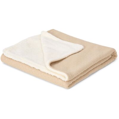 Little Dutch Gebreid wiegdeken - fleece - beige - essentials Little Dutch Gebreid wiegdeken - fleece - beige - essentials
