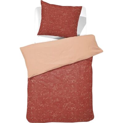 Damai - dekbedovertrekset - bio katoen - 140x200/220 cm - rood + 1 kussensloop 60x70 Damai - dekbedovertrekset - bio katoen - 140x200/220 cm - rood + 1 kussensloop 60x70
