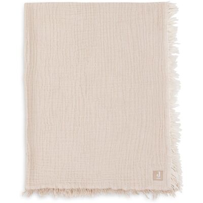 Jollein - Fringe Stripe Biscuit - 120x120 cm - Babydeken Jollein - Fringe Stripe Biscuit - 120x120 cm - Babydeken