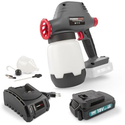 Powerplus - economy - powebpss1 - 18 v - inductiemotor - verfpistool - 18v 1000ml - incl. batterij 18v 1.5ah en lader Powerplus - economy - powebpss1 - 18 v - inductiemotor - verfpistool - 18v 1000ml - incl. batterij 18v 1.5ah en lader