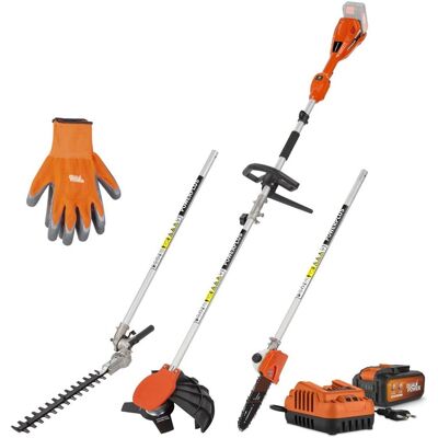 Powerplus powdpgmts1 - tuin multitool 4-in-1 borstelloos 40v - incl. batterij 2x20v 5.0/2.5ah en lader - handsch. - 3 acc. Powerplus powdpgmts1 - tuin multitool 4-in-1 borstelloos 40v - incl. batterij 2x20v 5.0/2.5ah en lader - handsch. - 3 acc.