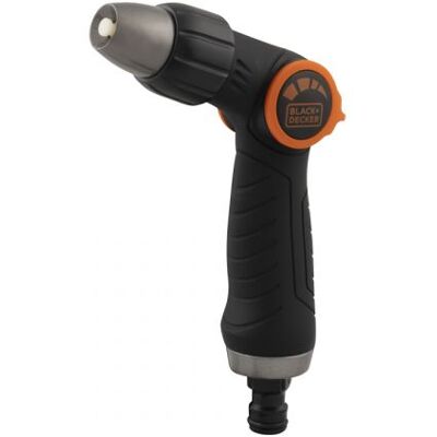 Black & Decker Tuinslangkop - 3 standen - Universeel - Zwart/Oranje - Tuinslangkop Black & Decker Tuinslangkop - 3 standen - Universeel - Zwart/Oranje - Tuinslangkop