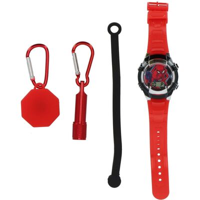 Horloge cadeauset Spiderman - 4dlg. Multi kleuren Horloge cadeauset Spiderman - 4dlg. Multi kleuren
