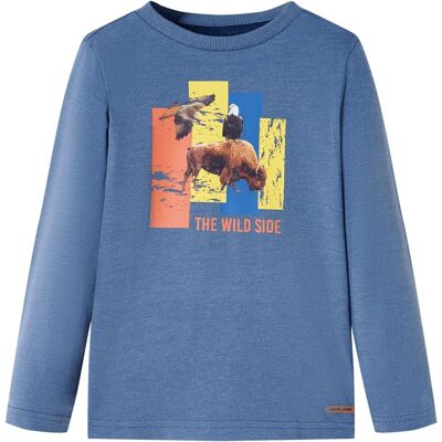VidaXL Kindershirt met lange mouwen 116 gemêleerd blauw VidaXL Kindershirt met lange mouwen 116 gemêleerd blauw
