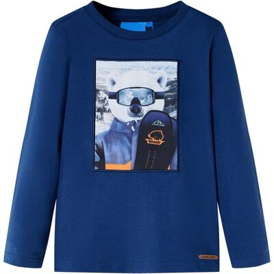 VidaXL Kindershirt met lange mouwen 104 jeansblauw VidaXL Kindershirt met lange mouwen 104 jeansblauw