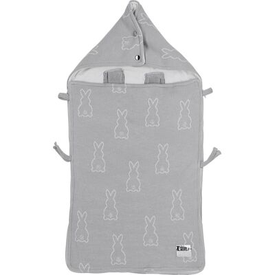 Meyco baby x mrs.keizer rabbit voetenzak - silver - 40x82cm Meyco baby x mrs.keizer rabbit voetenzak - silver - 40x82cm