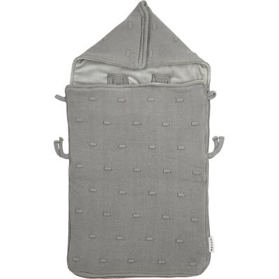 Meyco baby knots voetenzak - grey - 40x82cm Meyco baby knots voetenzak - grey - 40x82cm