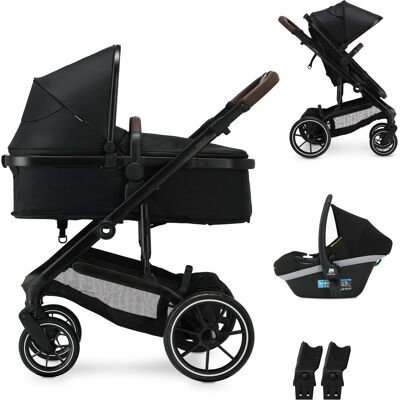 Deryan noa kinderwagen 3-in-1 - wandelwagen met autostoel - zwart Deryan noa kinderwagen 3-in-1 - wandelwagen met autostoel - zwart