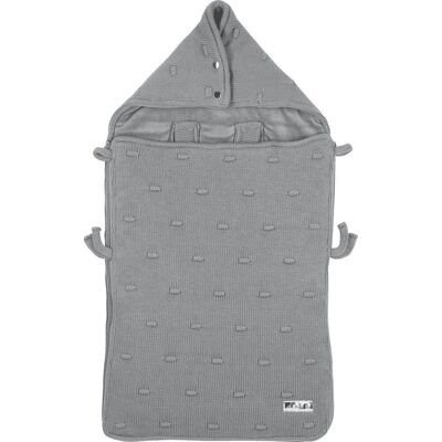 Meyco baby knots voetenzak - grey - 40x82cm Meyco baby knots voetenzak - grey - 40x82cm